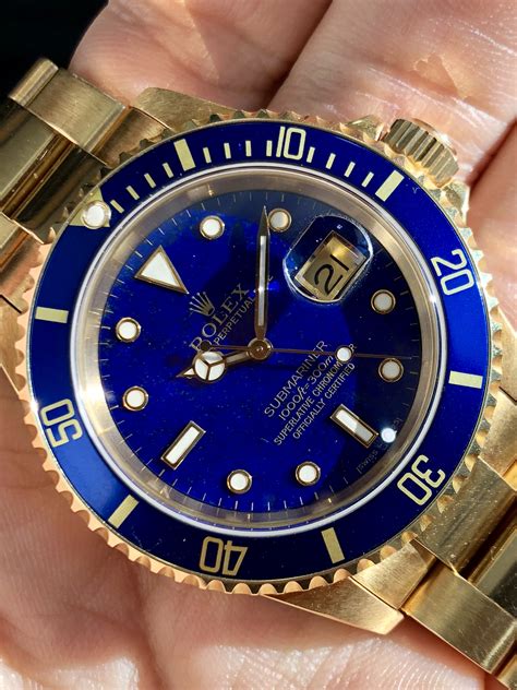 rolex submariner data lapis lazuli dial 16618|Rolex 16618 underwater.